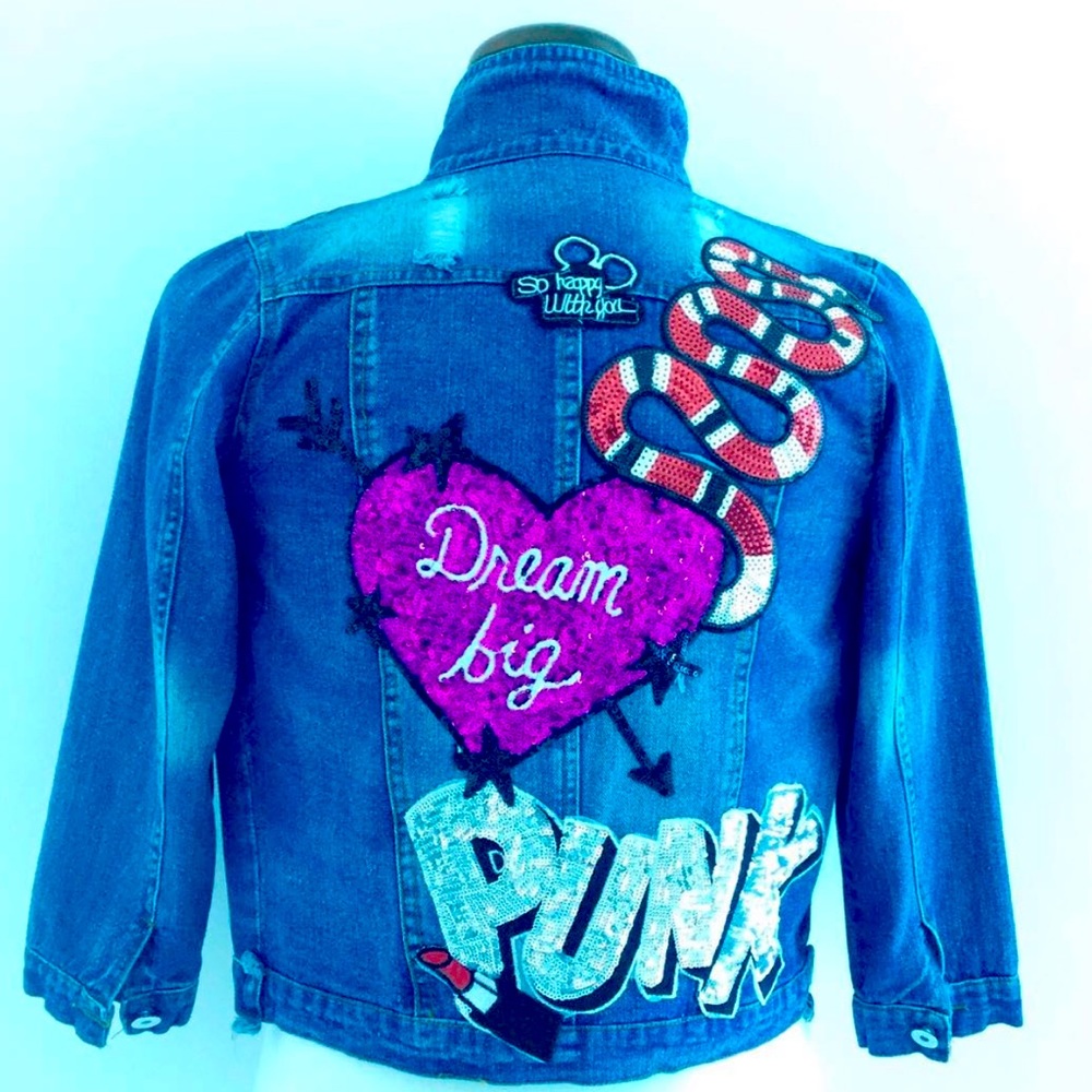 Custom made jean jacket S/M